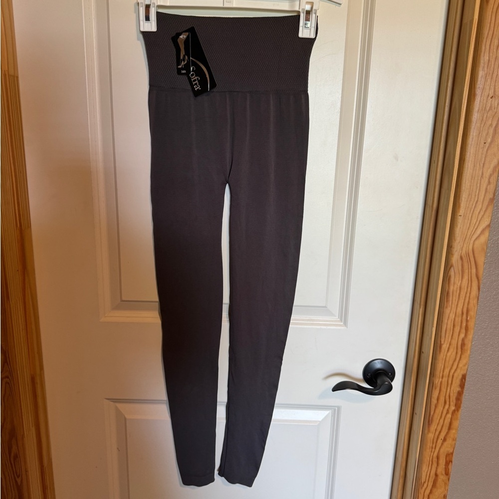 Sofra Women FREE SIZE High-Waisted Gray‎ Leggings